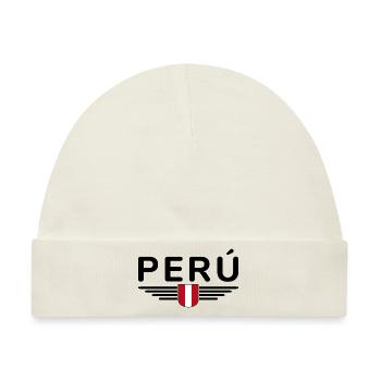 Peru Design – Farben der Anden - Baby Premium Organic Mütze - Naturweiß - Vorne