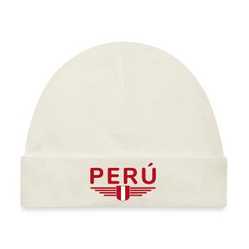 Peru Design – Farben der Anden - Baby Premium Organic Mütze - Naturweiß - Vorne
