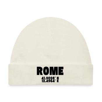 Rome - Design mit Koordinaten - Baby Premium Organic Mütze - Naturweiß - Vorne