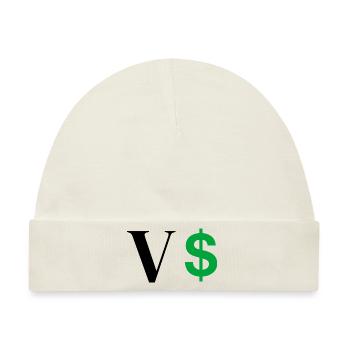 Buchstabe v Dollar - Baby Premium Organic Mütze - Naturweiß - Vorne