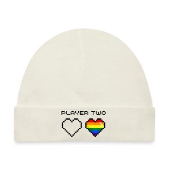 Player Two Rainbow - Baby Premium Organic Mütze - Naturweiß - Vorne