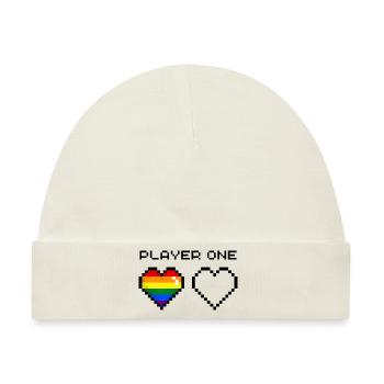 Player One Rainbow - Baby Premium Organic Mütze - Naturweiß - Vorne