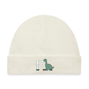 Buchstabe F - Baby Premium Organic Mütze - Naturweiß - Vorne