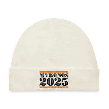 Mykonos 2025 - Baby Premium Organic Mütze - Naturweiß - Vorne