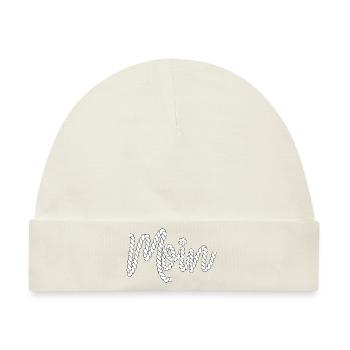 Moin Tau Seil Schriftzug Gruß Nordisch - Baby Premium Organic Mütze - Naturweiß - Vorne