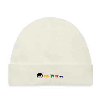 Big Five Afrika Safari - Baby Premium Organic Mütze - Naturweiß - Vorne