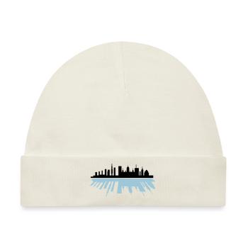 city skyline - Baby Premium Organic Mütze - Naturweiß - Vorne