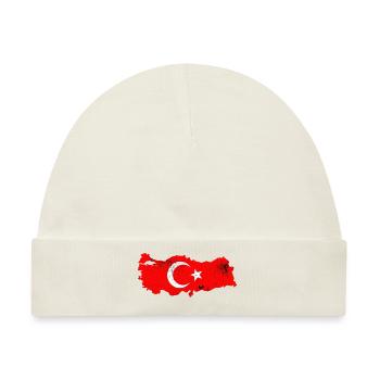 Türkei Flagge Türkische Flagge Vintage - Baby Premium Organic Mütze - Naturweiß - Vorne