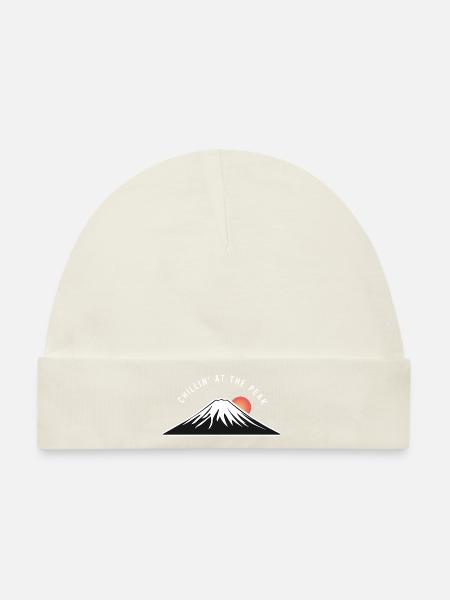 Minimalistischer Mount Fuji - Baby Premium Organic Mütze - Naturweiß