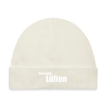Mal wieder lüften, Lüft Reminder gegen Corona - Baby Premium Organic Mütze - Naturweiß - Vorne