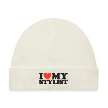 I love my stylist Herz Shirt - Baby Premium Organic Mütze - Naturweiß - Vorne