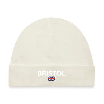 Bristol UK Britische Flagge Brite - Baby Premium Organic Mütze - Naturweiß - Vorne