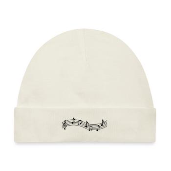 music notes - Baby Premium Organic Mütze - Naturweiß - Vorne