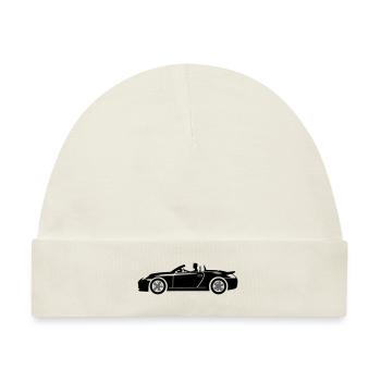 Sportauto Pkw Auto Cabrio - Baby Premium Organic Mütze - Naturweiß - Vorne