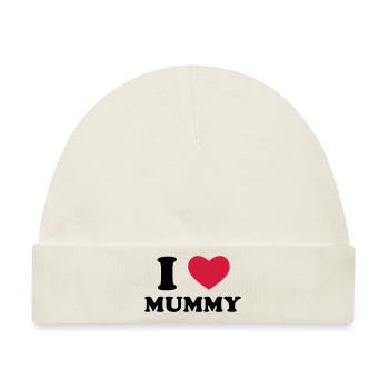 I Love Mummy - Baby Premium Organic Mütze - Naturweiß - Vorne