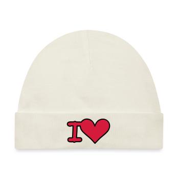 i love - Baby Premium Organic Mütze - Naturweiß - Vorne