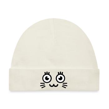 cute kitty face - Baby Premium Organic Mütze - Naturweiß - Vorne