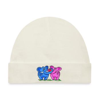 Sweet Elephants - Baby Premium Organic Mütze - Naturweiß - Vorne