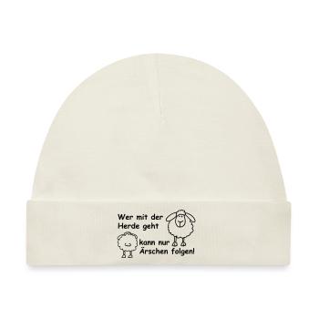 Wer mit der Herde ... - Baby Premium Organic Mütze - Naturweiß - Vorne