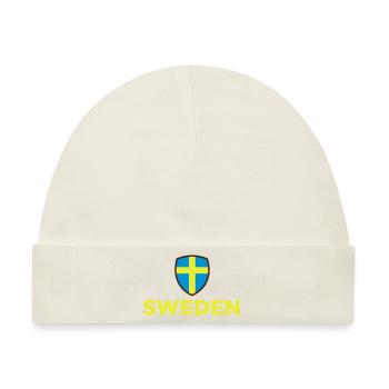 Nationalflagge von Schweden - Baby Premium Organic Mütze - Naturweiß - Vorne