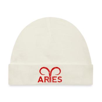 Sternzeichen Widder / Zodiac Aries - Baby Premium Organic Mütze - Naturweiß - Vorne