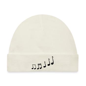 Musiknoten - Baby Premium Organic Mütze - Naturweiß - Vorne