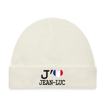 Ich liebe jean-luc - Baby Premium Organic Mütze - Naturweiß - Vorne