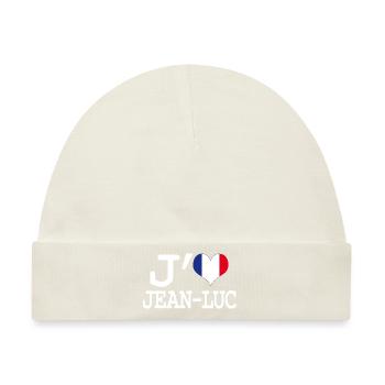 Ich liebe jean-luc - Baby Premium Organic Mütze - Naturweiß - Vorne