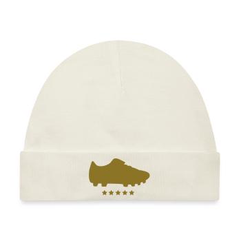 fußballschuh_gold star - Baby Premium Organic Mütze - Naturweiß - Vorne