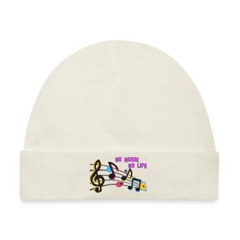 Musikalische Symbole - Baby Premium Organic Mütze - Naturweiß - Vorne