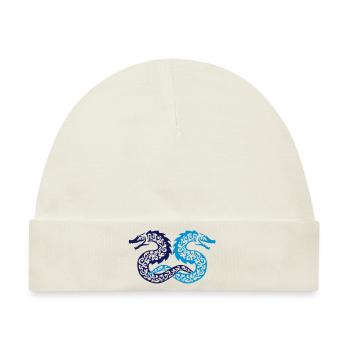 Twin Tribal Dragon - Baby Premium Organic Mütze - Naturweiß - Vorne