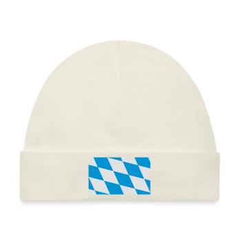 Bayern Flagge Blau Weiß - Baby Premium Organic Mütze - Naturweiß - Vorne