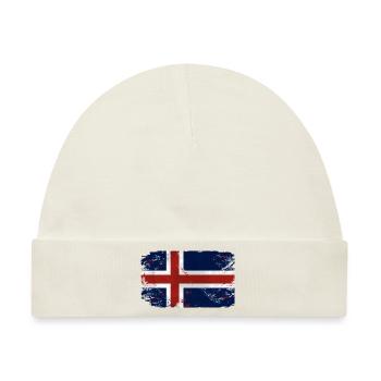 Iceland Flag - Baby Premium Organic Mütze - Naturweiß - Vorne
