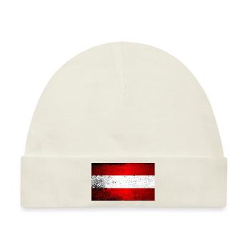 Flagge von Österreich Grunge - Baby Premium Organic Mütze - Naturweiß - Vorne