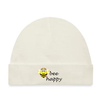 bee happy - Baby Premium Organic Mütze - Naturweiß - Vorne