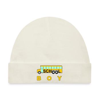 schule school boy schule schulbus #schule %schule - Baby Premium Organic Mütze - Naturweiß - Vorne