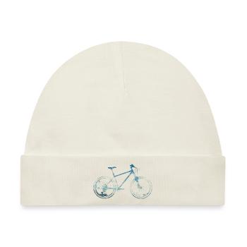 Fahrrad und Himmel - Baby Premium Organic Mütze - Naturweiß - Vorne