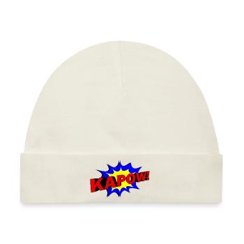 Slogan KAPOW! - Baby Premium Organic Mütze - Naturweiß - Vorne