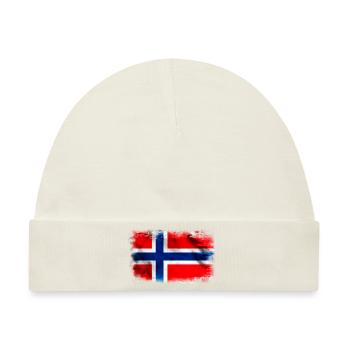 Hintergrund mit der Flagge Norwegens - Baby Premium Organic Mütze - Naturweiß - Vorne