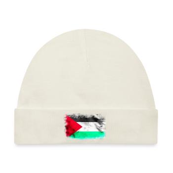 Hintergrund mit der Flagge Palästinas - Baby Premium Organic Mütze - Naturweiß - Vorne