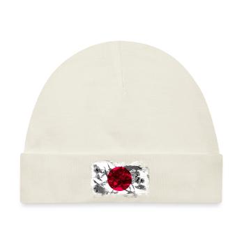 Hintergrund mit Flagge von Japan - Baby Premium Organic Mütze - Naturweiß - Vorne