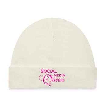 Social Media Queen - Baby Premium Organic Mütze - Naturweiß - Vorne