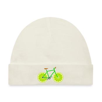 Fahrrad Obst Frucht Limette - Baby Premium Organic Mütze - Naturweiß - Vorne