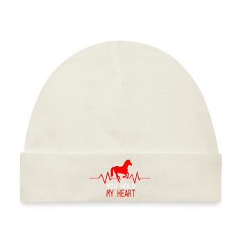 Pferd Horse - Baby Premium Organic Mütze - Naturweiß - Vorne
