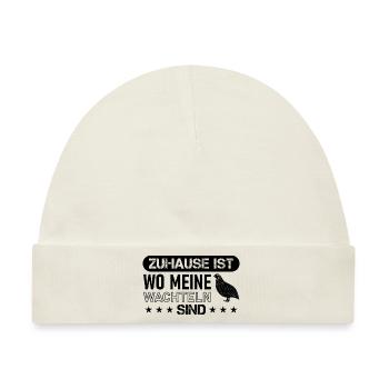 Wachteln Geschenk Wachtelzüchter Vogel Delikatesse - Baby Premium Organic Mütze - Naturweiß - Vorne