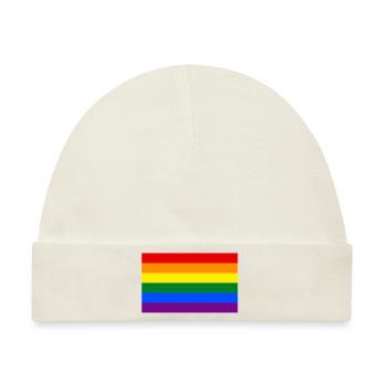 Homo Flagge - Baby Premium Organic Mütze - Naturweiß - Vorne