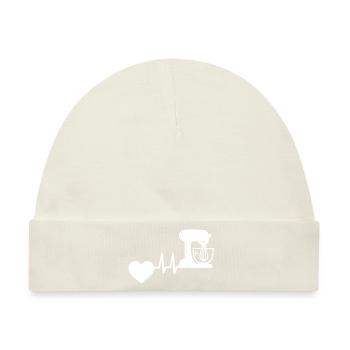 Bäcker Backen Herzschlag Bäckerei Hobby Konditor - Baby Premium Organic Mütze - Naturweiß - Vorne