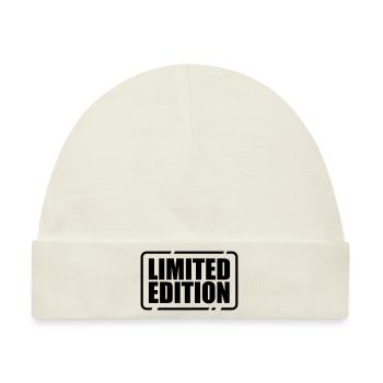Limited Edition besonders einzigartig Unikat Juwel - Baby Premium Organic Mütze - Naturweiß - Vorne