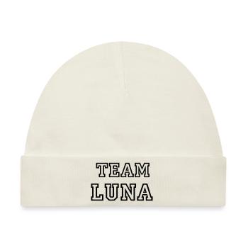 TEAM LUNA Hundename Hündin TeamTrikot - Baby Premium Organic Mütze - Naturweiß - Vorne