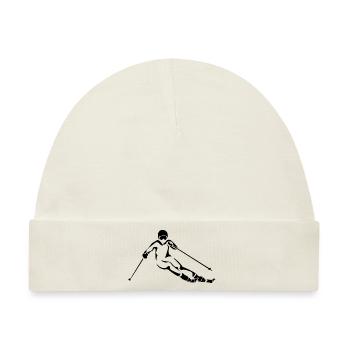 Ski Skiing Snowboard Snowboarder - Baby Premium Organic Mütze - Naturweiß - Vorne